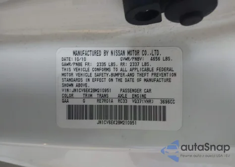 2011 Infiniti G37 Journey z USA, uszkodzony, nr VIN JN1CV6EK2BM210951